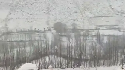 بارش برف پاییزی در روستای لیقوان آذربایجان شرقی