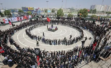 عزاداری هیئت‌های مذهبی در بوستان غدیر بندرعباس در تاسوعای حسینی