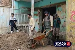 فعالیت جهادگران بسیج دانشجویی کردستان در مناطق سیل زده پلدختر و کوهدشت