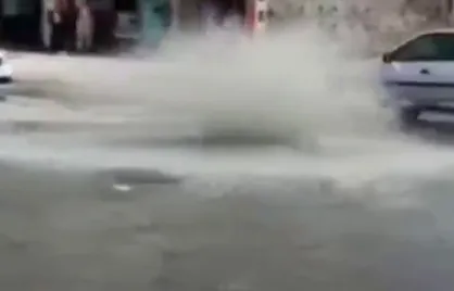 فوران چاه فاضلاب در زابل