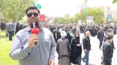 گزارش خبرنگار SNN TV از تشییع سه شهید دفاع از ملت ایران در قم+فیلم