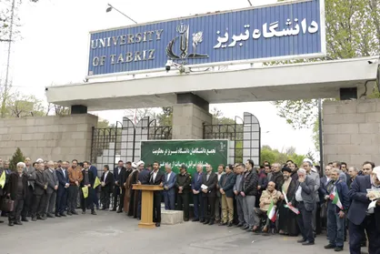 تجمع دانشگاهیان دانشگاه تبریز در حمایت از مردم غزه + تصاویر