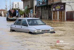 روستای آق قلا در چهارمین روز جاری شدن سیل