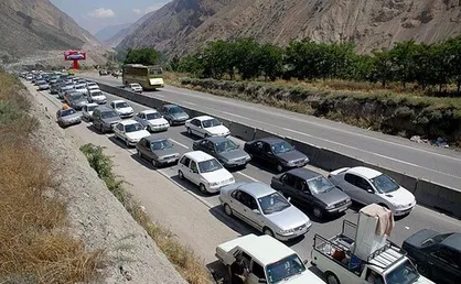 ترافیک سنگین در محور خروجی رشت به قزوین