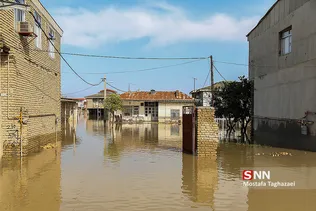 روستای آق قلا در چهارمین روز جاری شدن سیل