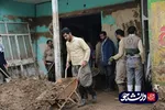 فعالیت جهادگران بسیج دانشجویی کردستان در مناطق سیل زده پلدختر و کوهدشت