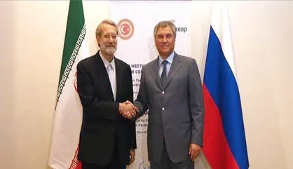دیدار لاریجانی با رئیس دومای دولتی فدراسیون روسیه