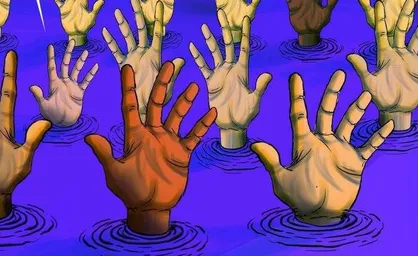 کاریکاتور وضعیت رنگین پوستان در آمریکا