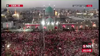 حرم رضوی غرق نور شد/ ستاره باران حرم امام رضا(ع) در مراسم وداع و تشییع پیکر آقای شهید