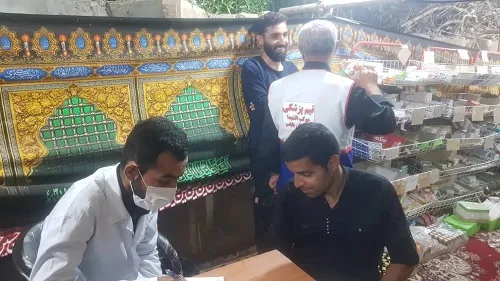خدمت رسانی دانشجویان علوم پزشکی اهواز به زوار حسینی