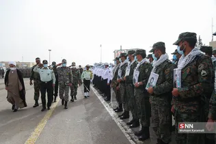 وداع با شهید مصطفی نامور در صبحگاه مشترک نیروهای مسلح قم
