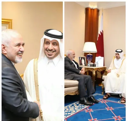 دیدار ظریف با نخست&zwnj;وزیر قطر