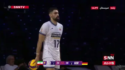 لیگ ملت&zwnj;های والیبال؛ پایان ست چهارم/ برد ست چهارم و کشاندن بازی به ست پنجم / ایران 2-2 آلمان / ایران ۲۵ | ۲۶ | ۱۸ | ۲۵ آلمان ۲۲ | ۲۸ | ۲۵ | ۲۰