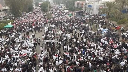 بیانه&zwnj;ی مقتدی صدر در تظاهرات ضد آمریکایی مردم عراق