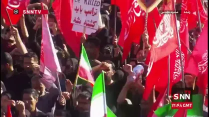اهتزاز پرچم&zwnj;های خوانخواهی در مشهد/ ترامپ باید کشته شود