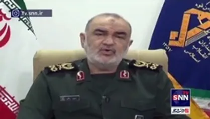 تصاویری از سخنرانی سردار سلامی که در اجتماع روز قدس در غزه پخش شد