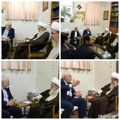 ظریف با آیت الله العظمی صافی گلپایگانی دیدار کرد