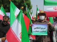 برگزاری راهپیمایی اعتراضی علیه اغتشاشات اخیر در بندرعباس