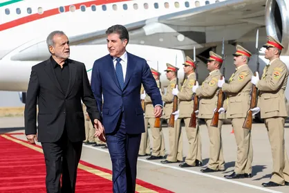 بارزانی: حضور آقای رئیس جمهور در اربیل تاریخی است+فیلم