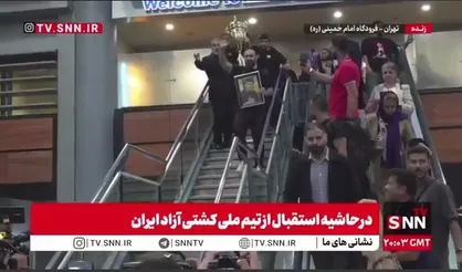 استقبال از تیم ملی کشتی آزاد ایران در فرودگاه امام خمینی