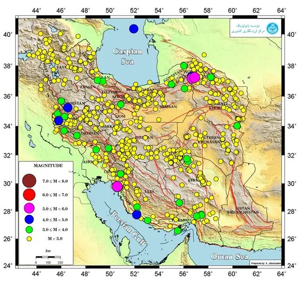 ایران در اردیبهشت‌ ۱۴۰۰ چند بار لرزید؟