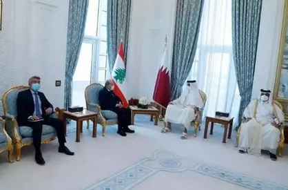 دعوت عون از امیر قطر برای سرمایه&zwnj;گذاری در لبنان