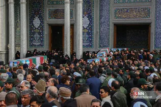 مراسم تشییع  پیکر 6 نفر از شهدای سانحه هوایی