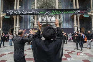 عزاداری و عرض تسلیت عاشقان امام باقر علیه السلام در حرم بانوی کرامت
