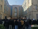 تجمع دانشجویان مقابل وزارت امور خارجه