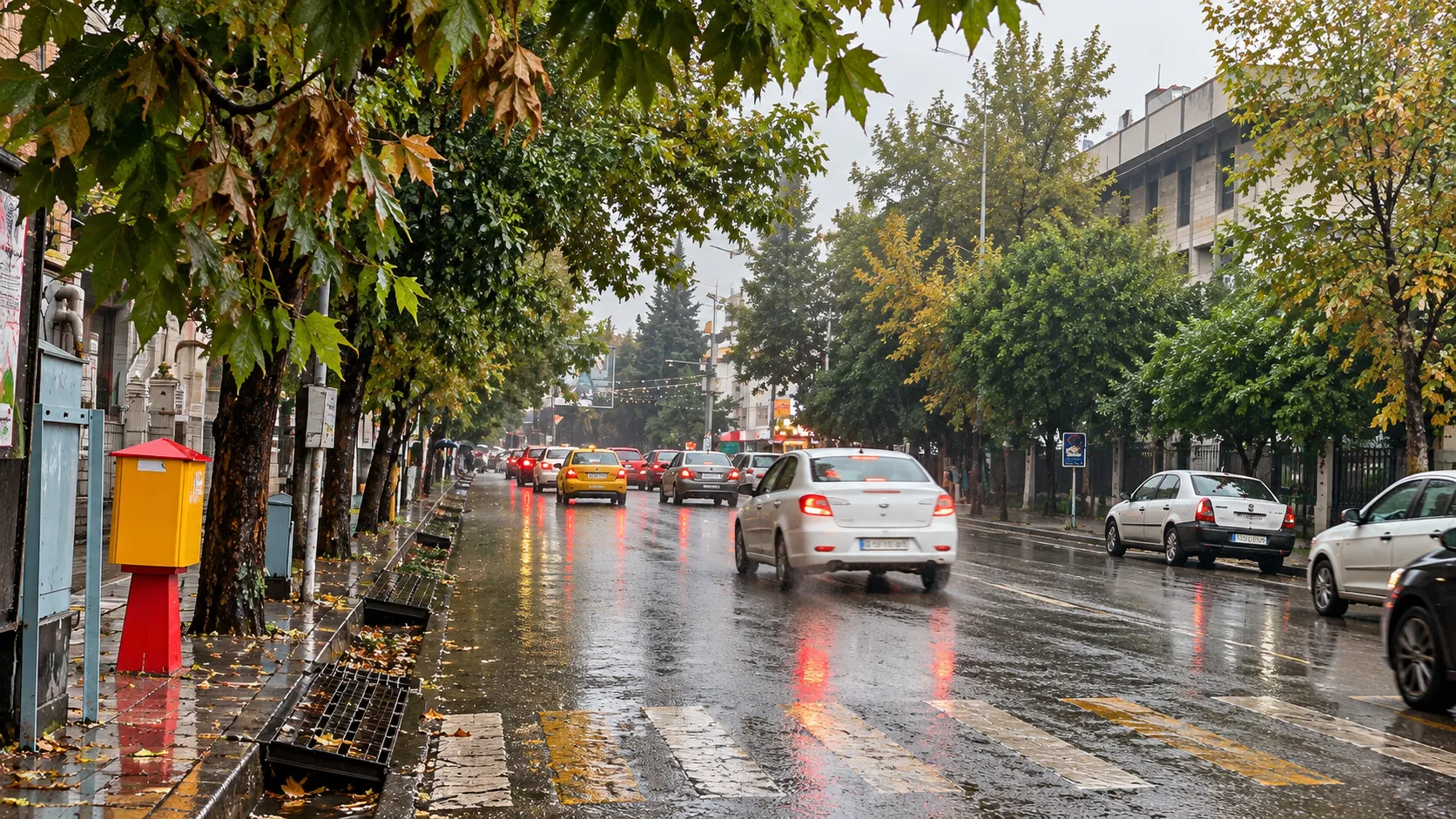 بارش باران پاییزی در بجنورد + فیلم