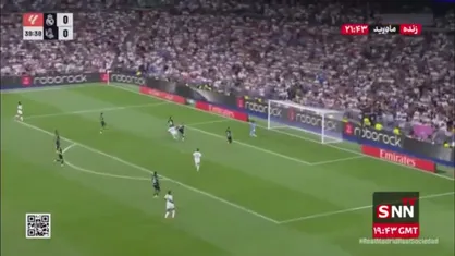 گل اول رئال مادرید به رئال سوسیداد توسط امباپه در دقیقه 40 / رئال مادرید 1- 0 رئال سوسیداد