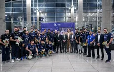 ورود تیم ملی والیبال با استقبال تقوی و سردار میرجلیلی