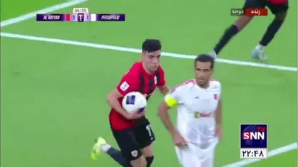 گل اول الریان به پرسپولیس توسط اشرف بن شرقی در دقیقه ۵۷