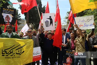 تجمع مردمی در محکومیت جنایات اسرائیل و آمریکا علیه مردم فلسطین