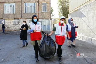 توزیع ماسک در محله هرندی