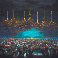 قابی از اتحاد و اراده؛ رونمایی از اثر جدید مرکز هنر‌های تجسمی در شبِ موشکی ایران