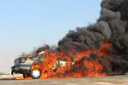 پژو ۴۰۵ در حین حرکت آتش گرفت