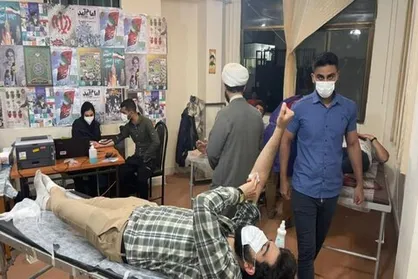 اهدای خون از سوی دانشجویان دانشگاه علوم پزشکی گیلان در ماه رمضان