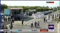 رژه سپیدجامگان نیروی دریایی ارتش جمهوری اسلامی ایران از پایگاه دریایی بوشهر