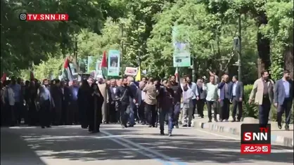 برپایی راهپیمایی حمایت از مردم غزه در دانشگاه تهران با حضور وزیر علوم