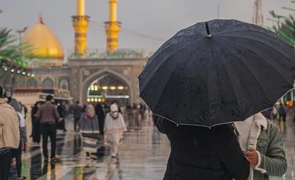 کربلای معلی بارانی شد