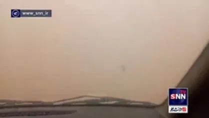 طوفان شدید شن در مسیر درگز به چاپشلو در محل روستای بیات