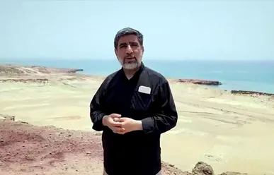 حضور حاج مهدی سلحشور در جمع رزمندگان نیروی زمینی سپاه در جزایر خلیج فارس و پیام به مردم مبعوث شده ایران اسلامی