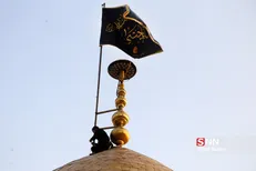 آیین تعویض پرچم گنبد حضرت عبدالعظیم حسنی(ع) + تصاویر