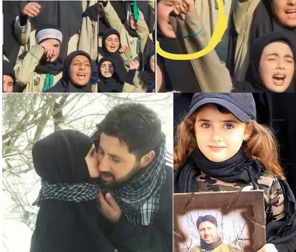 حفظ حد حجاب مچ دست دختر شهید "جمیل فقیه" در جریان همخوانی سرود سلام فرمانده (لبیک یا مهدی)