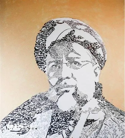 ترسیم چهره رئیس جمهور شهید در یک اثر خلاقانه