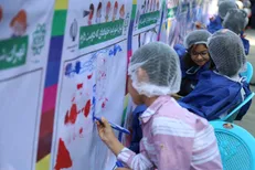 ۳ هزار کودک ۲ هزار متر نقاشی در بوستان رازی کشیدند