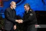 سردار اشتری فرمانده کل ناجا و علی لاریجانی رئیس مجلس شورای اسلامی