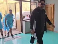 ورود کادرفنی تیم ملی به ورزشگاه استقلال تاجیکستان برای برگزاری اولین تمرین پیش از بازی با هندوستان