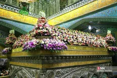 گل آرایی حرم مطهر امیرالمؤمنین (ع) در آستانه میلاد امام زمان (عج) + فیلم